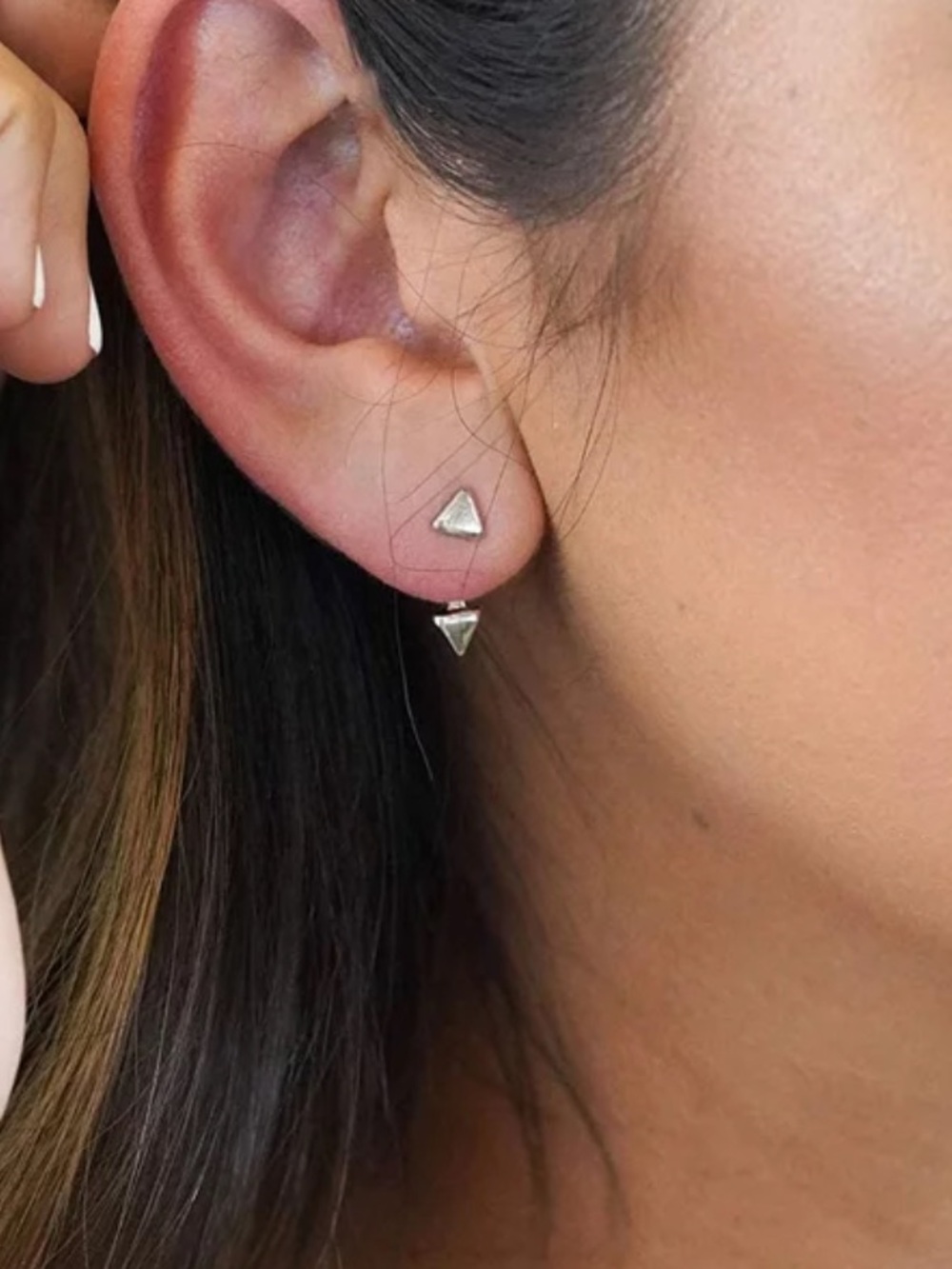 Uncommon James Silver Triangle Drop Stud Earrings